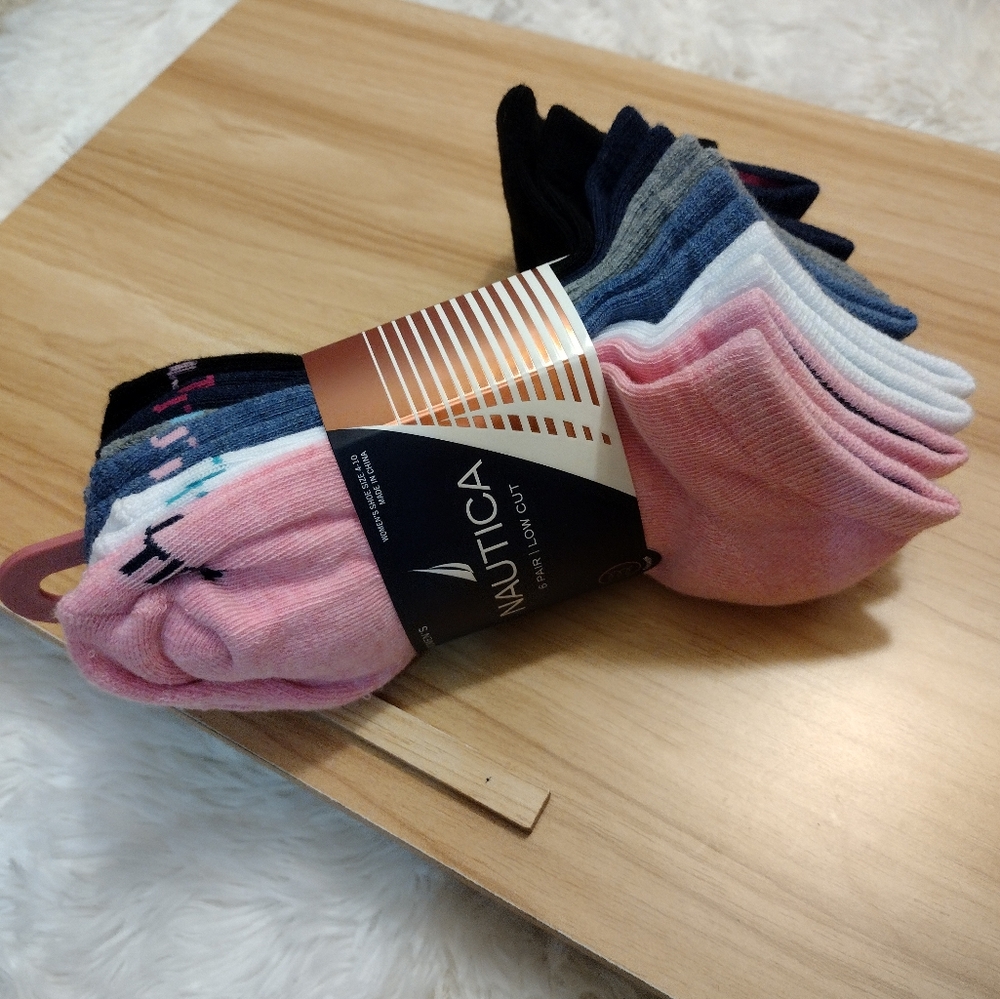 Nautica 6 Pair Women's 6 Pair Low Cut Cushioned Socks Multi-Pack 🆕